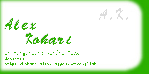 alex kohari business card